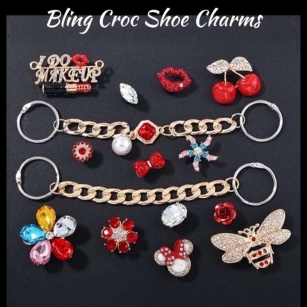 Croc-Style NWT Shoe Accessories Bling Charms Rhinestone Jewels DIY Decorations